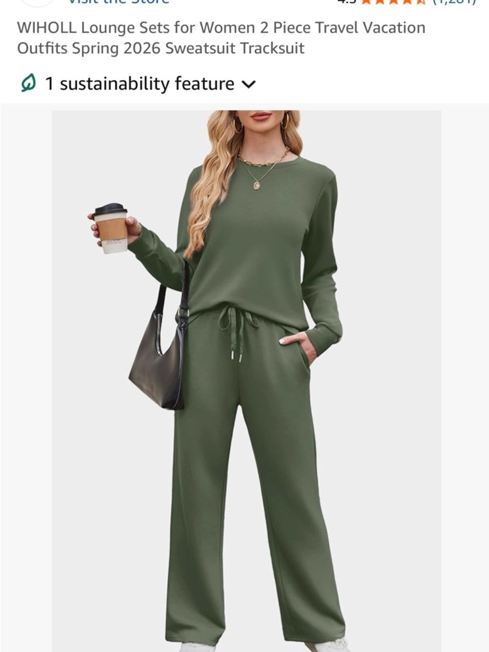 WIHOLL lounge set. olive green size large. like new